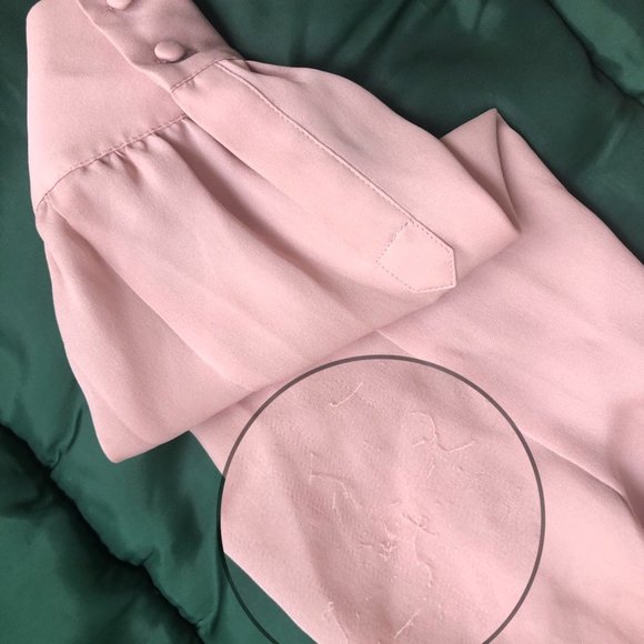 INTERMIX Womens BLUSH 100% SILK FRONT TIE LONG SLEEVE BUTTON UP TOP Size 6 - Picture 7 of 8